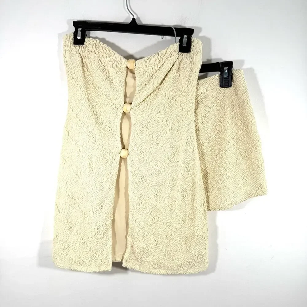 Devon Windsor Jasper Top Jace Mini Skirt Butter Texture Knit Matching Set Large